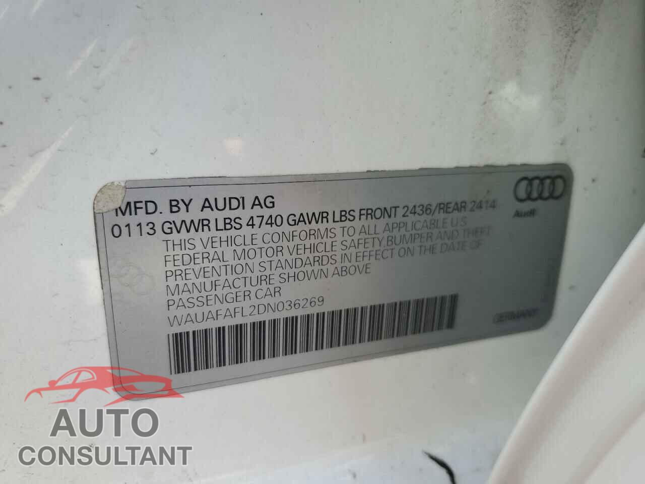 AUDI A4 2013 - WAUAFAFL2DN036269