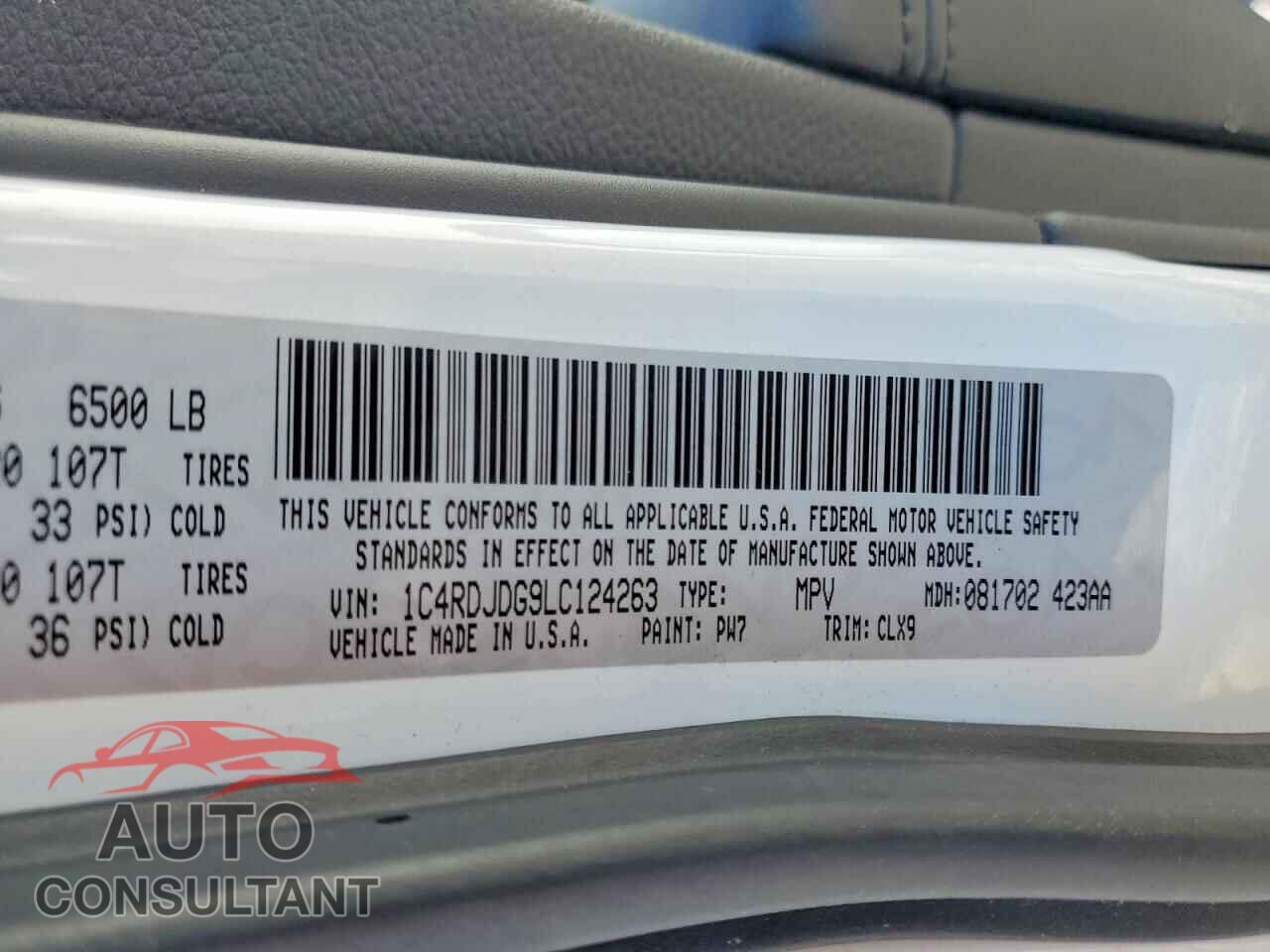 DODGE DURANGO 2020 - 1C4RDJDG9LC124263