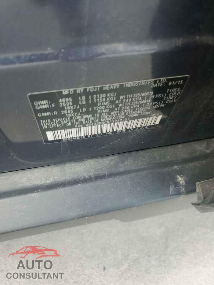 SUBARU OUTBACK 2015 - 4S4BSBNC8F3282151