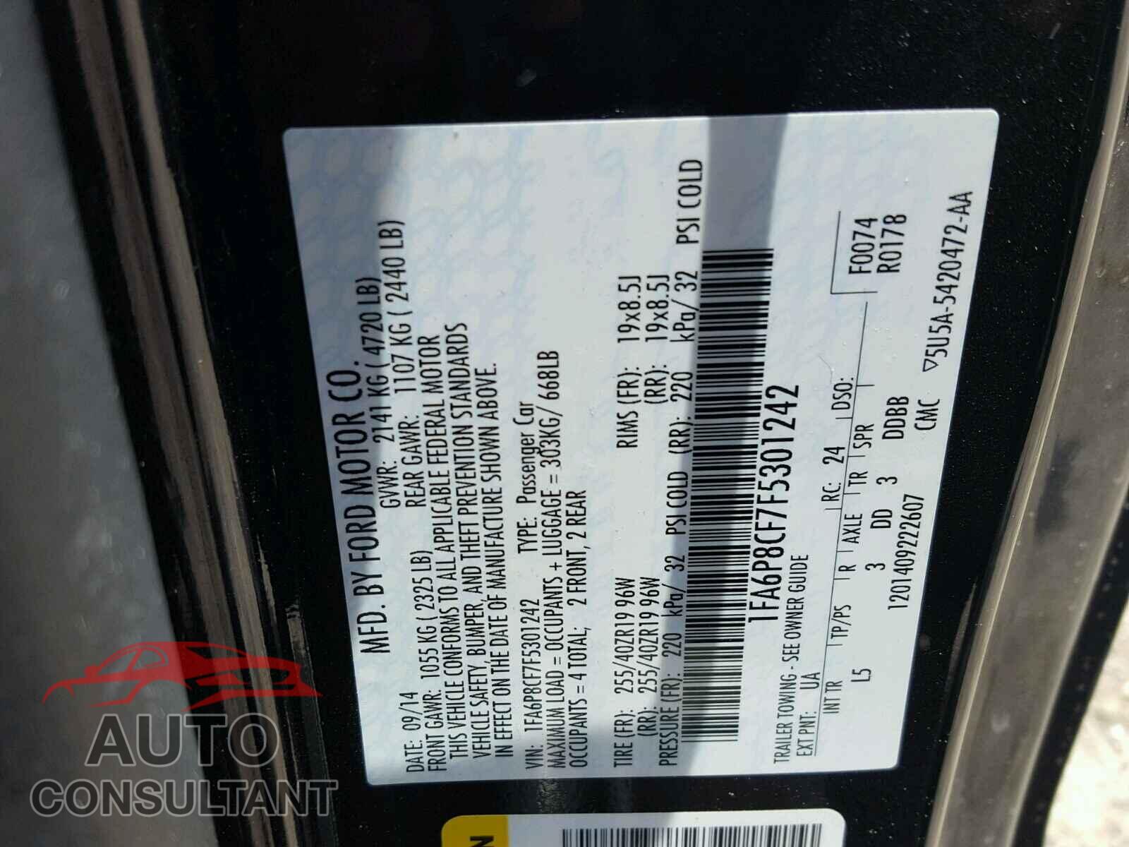FORD MUSTANG 2015 - 1FA6P8CF7F5301242