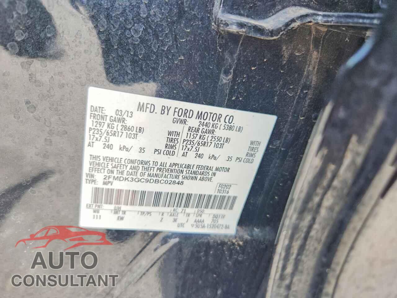 FORD EDGE 2013 - 2FMDK3GC9DBC02848