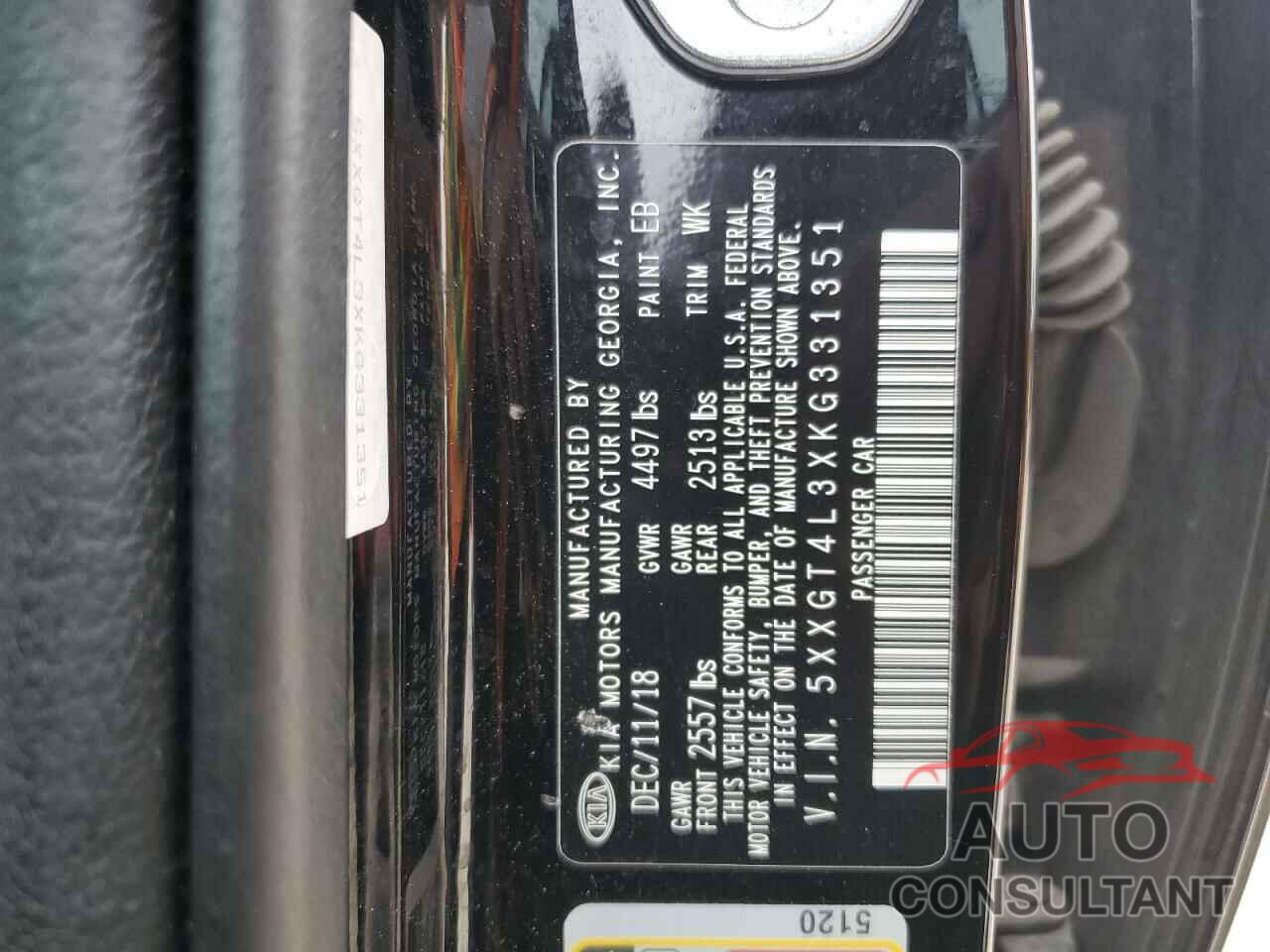 KIA OPTIMA 2019 - 5XXGT4L3XKG331351