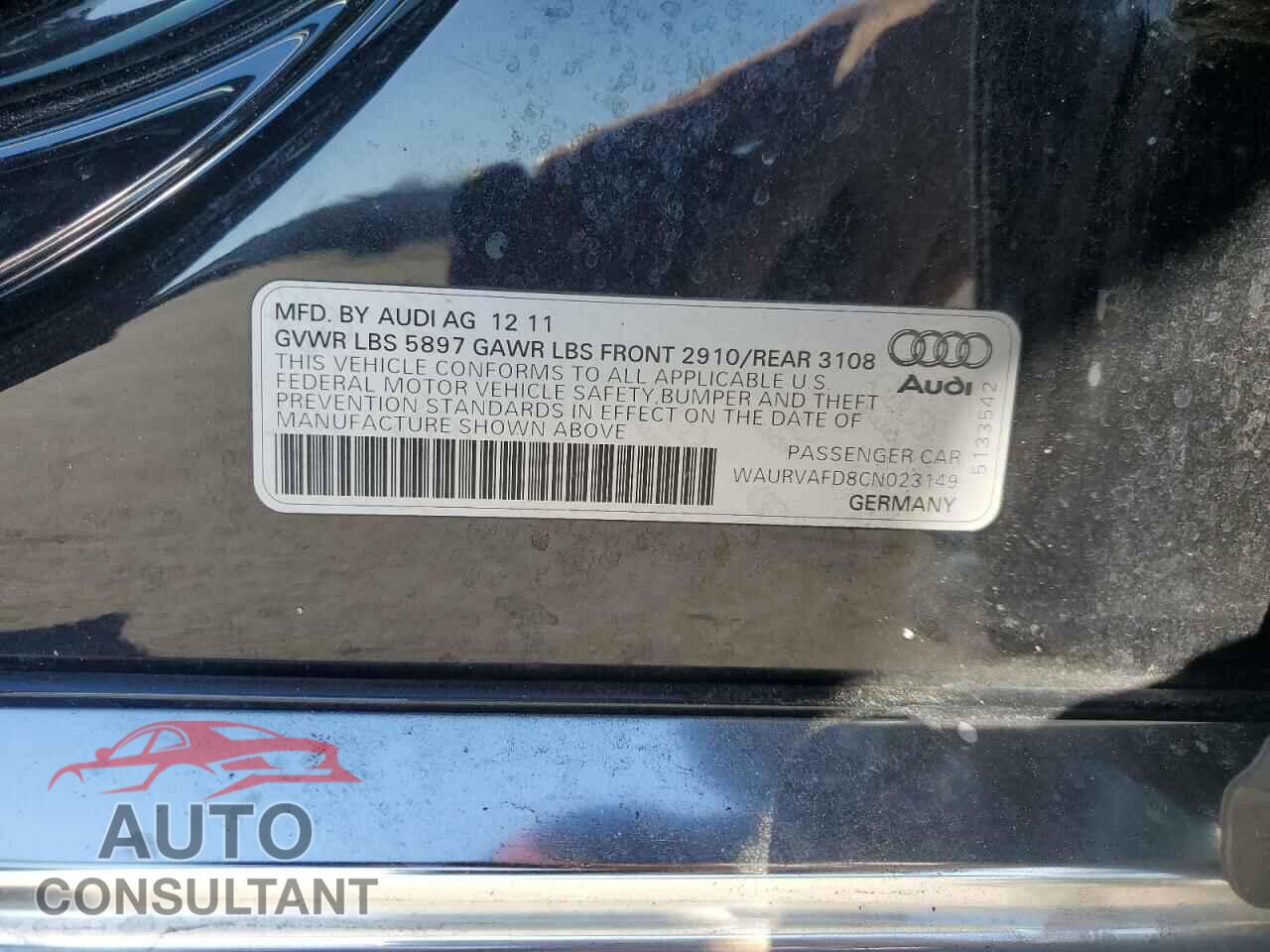 AUDI A8 2012 - WAURVAFD8CN023149