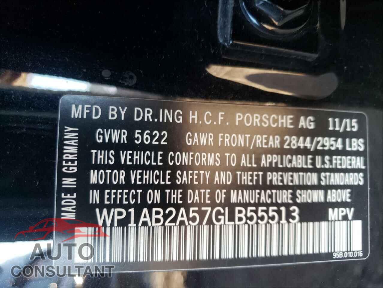 PORSCHE MACAN 2016 - WP1AB2A57GLB55513
