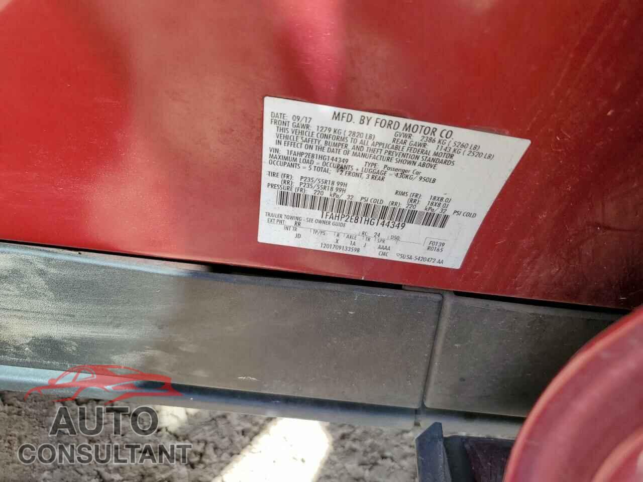 FORD TAURUS 2017 - 1FAHP2E81HG144349