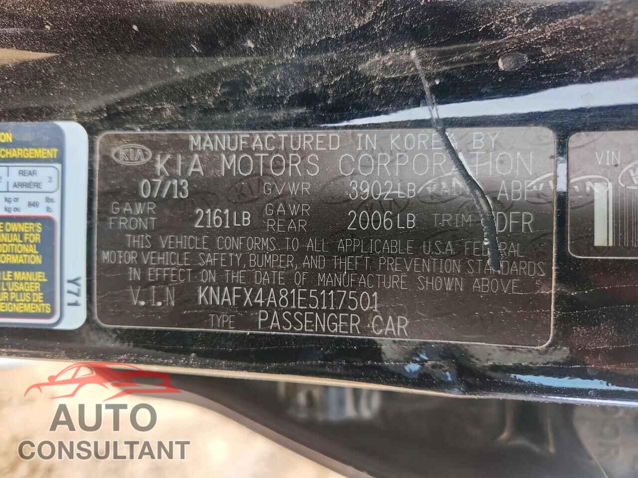 KIA FORTE 2014 - KNAFX4A81E5117501
