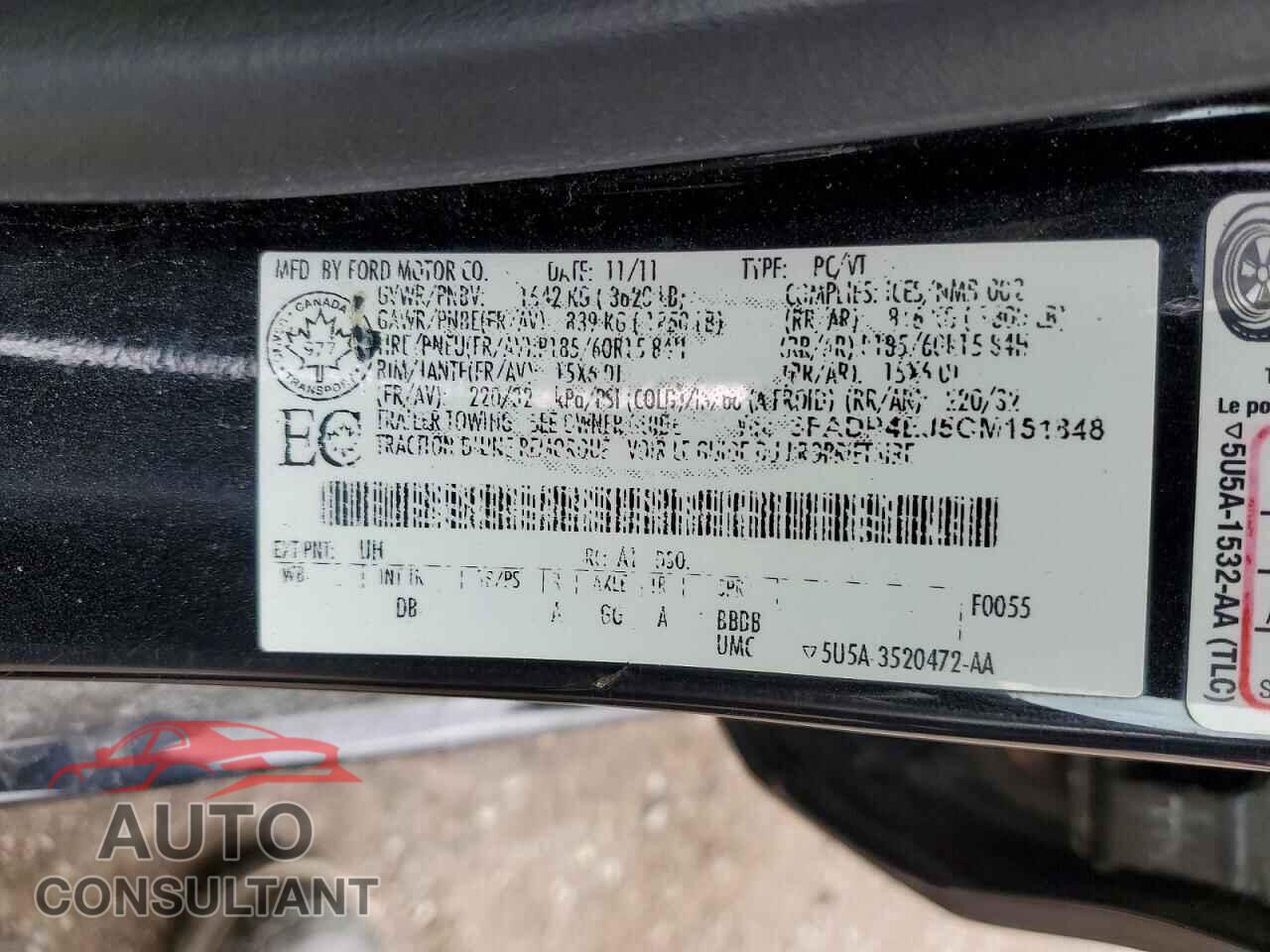 FORD FIESTA 2012 - 3FADP4EJ5CM151848
