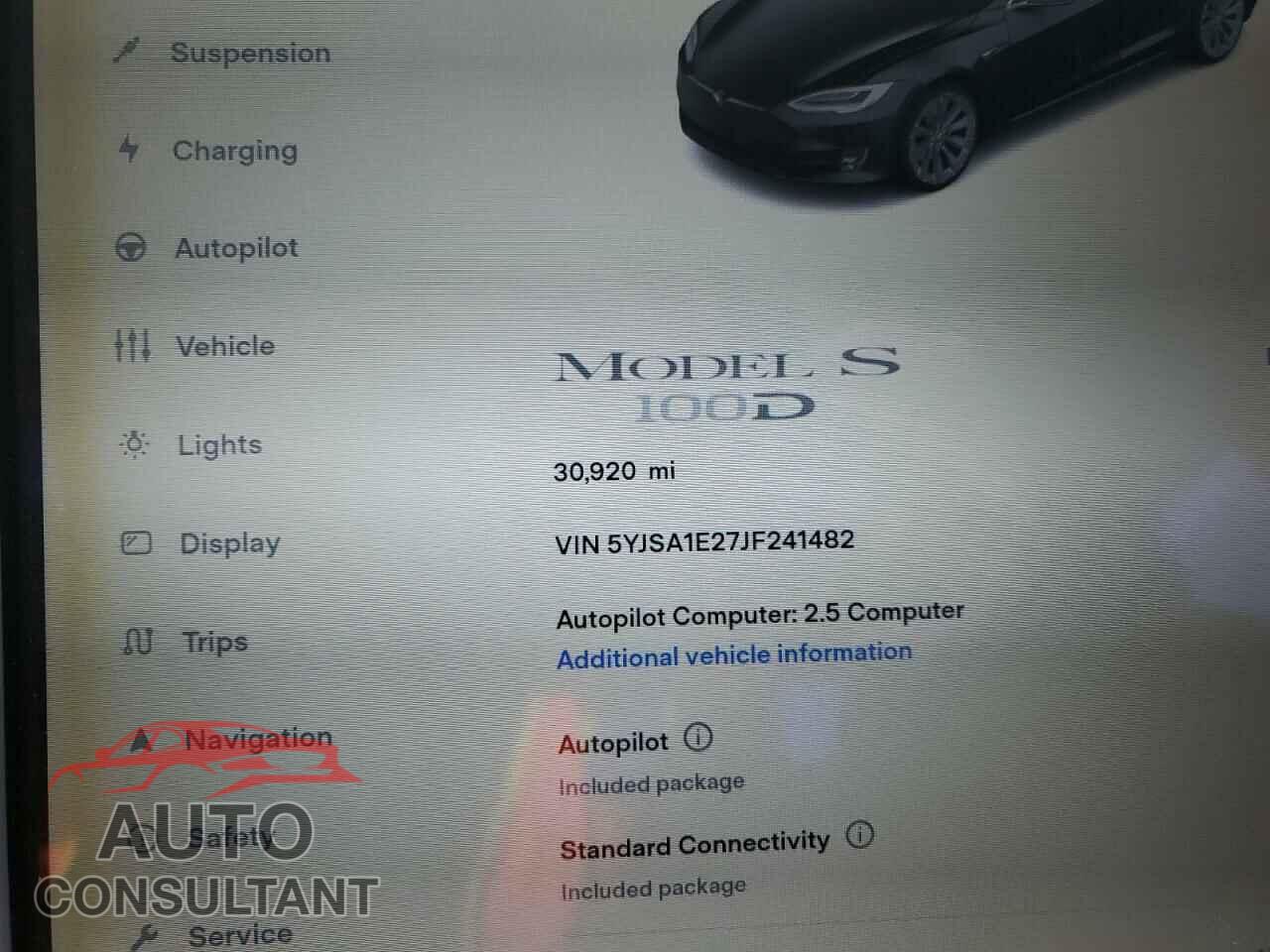 TESLA MODEL S 2018 - 5YJSA1E27JF241482
