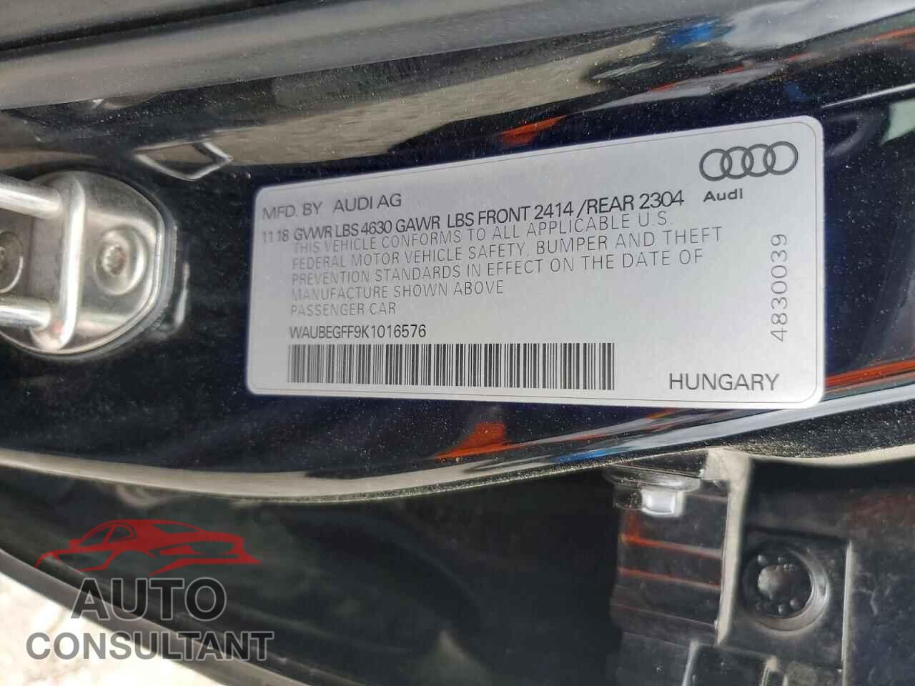 AUDI A3 2019 - WAUBEGFF9K1016576