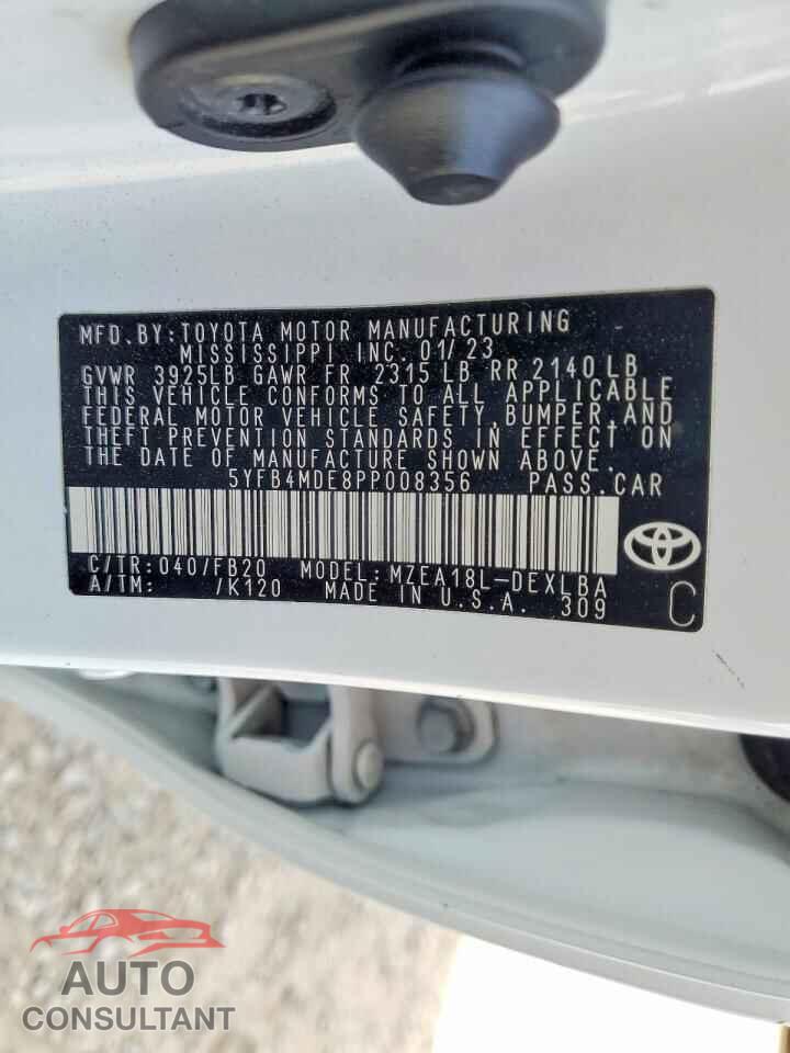 TOYOTA COROLLA 2023 - 5YFB4MDE8PP008356