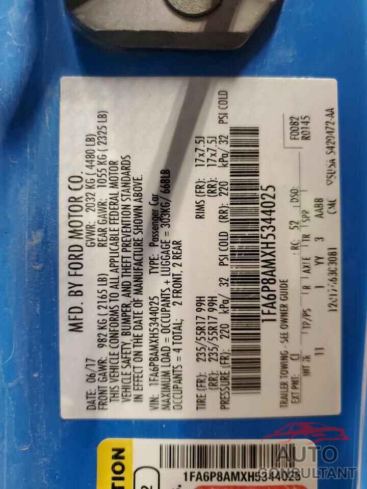 FORD ALL Models 2017 - 1FA6P8AMXH5344025