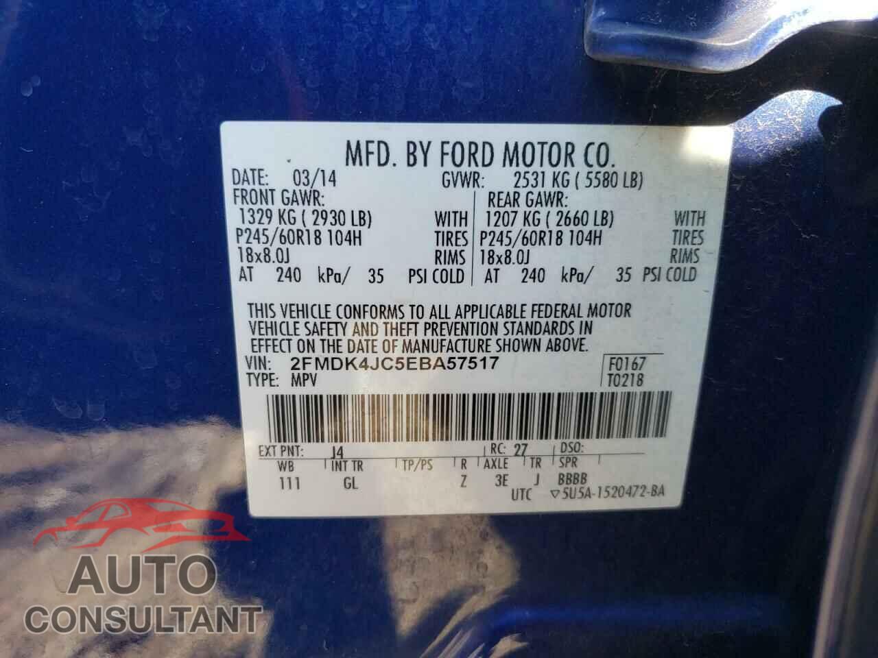 FORD EDGE 2014 - 2FMDK4JC5EBA57517