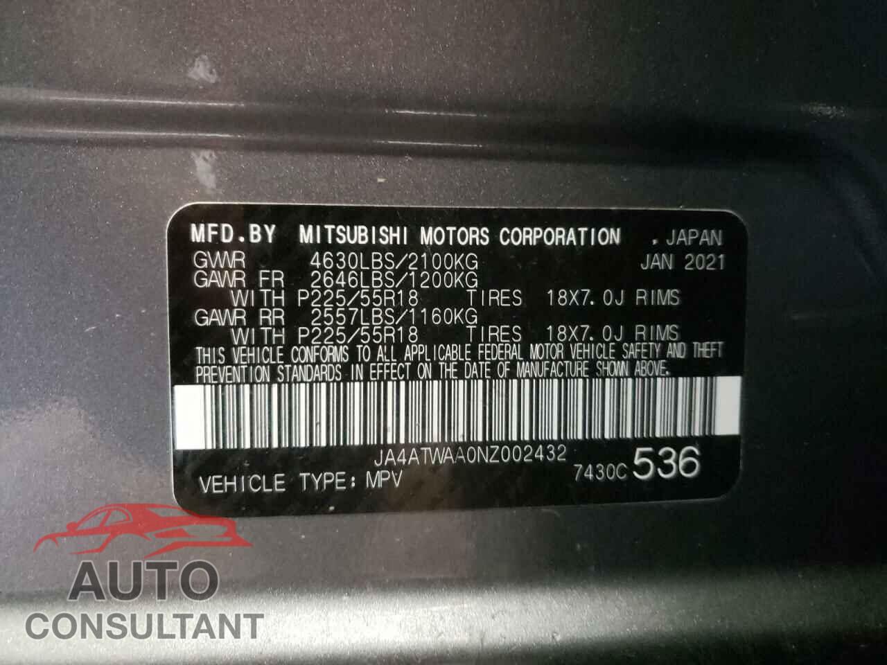 MITSUBISHI ECLIPSE 2022 - JA4ATWAA0NZ002432