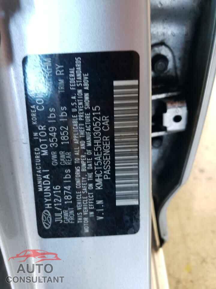 HYUNDAI ACCENT 2017 - KMHCT5AE5HU305215