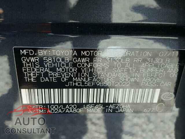 LEXUS LS460 2011 - JTHCL5EF9B5012022