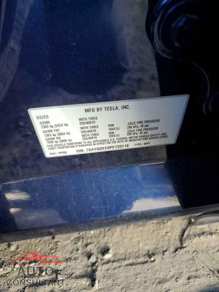 TESLA MODEL Y 2023 - 7SAYGDEE0PF739118