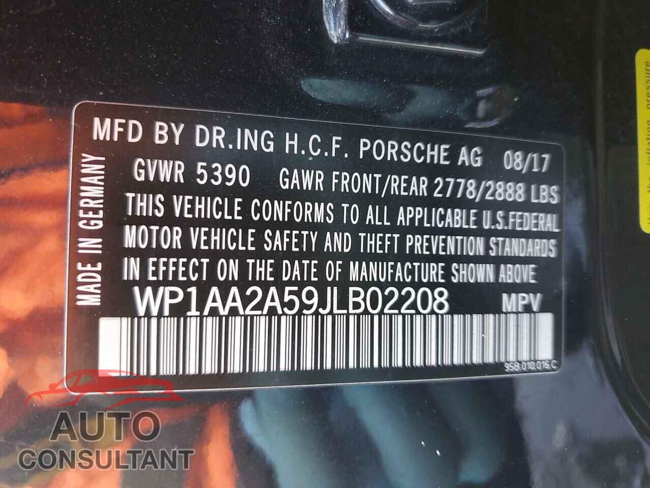 PORSCHE MACAN 2018 - WP1AA2A59JLB02208
