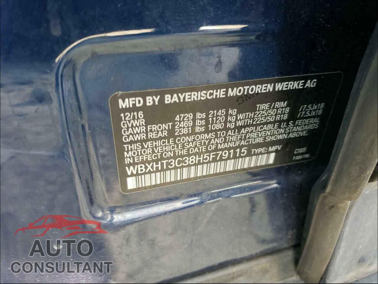 BMW X1 2017 - WBXHT3C38H5F79115