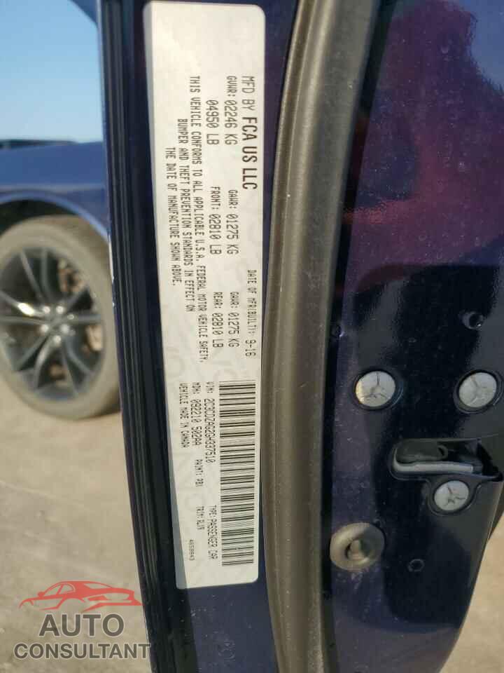 DODGE CHALLENGER 2016 - 2C3CDZAG2GH337510