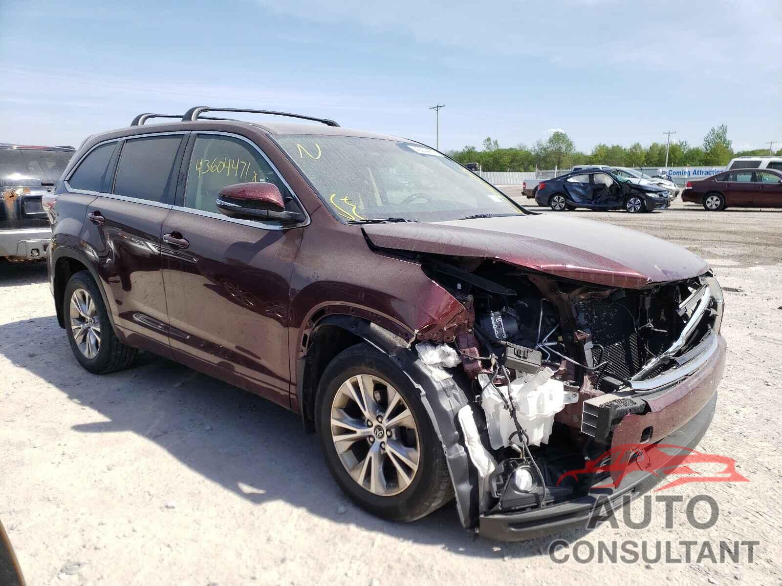 TOYOTA HIGHLANDER 2016 - 5TDBKRFH9GS355440