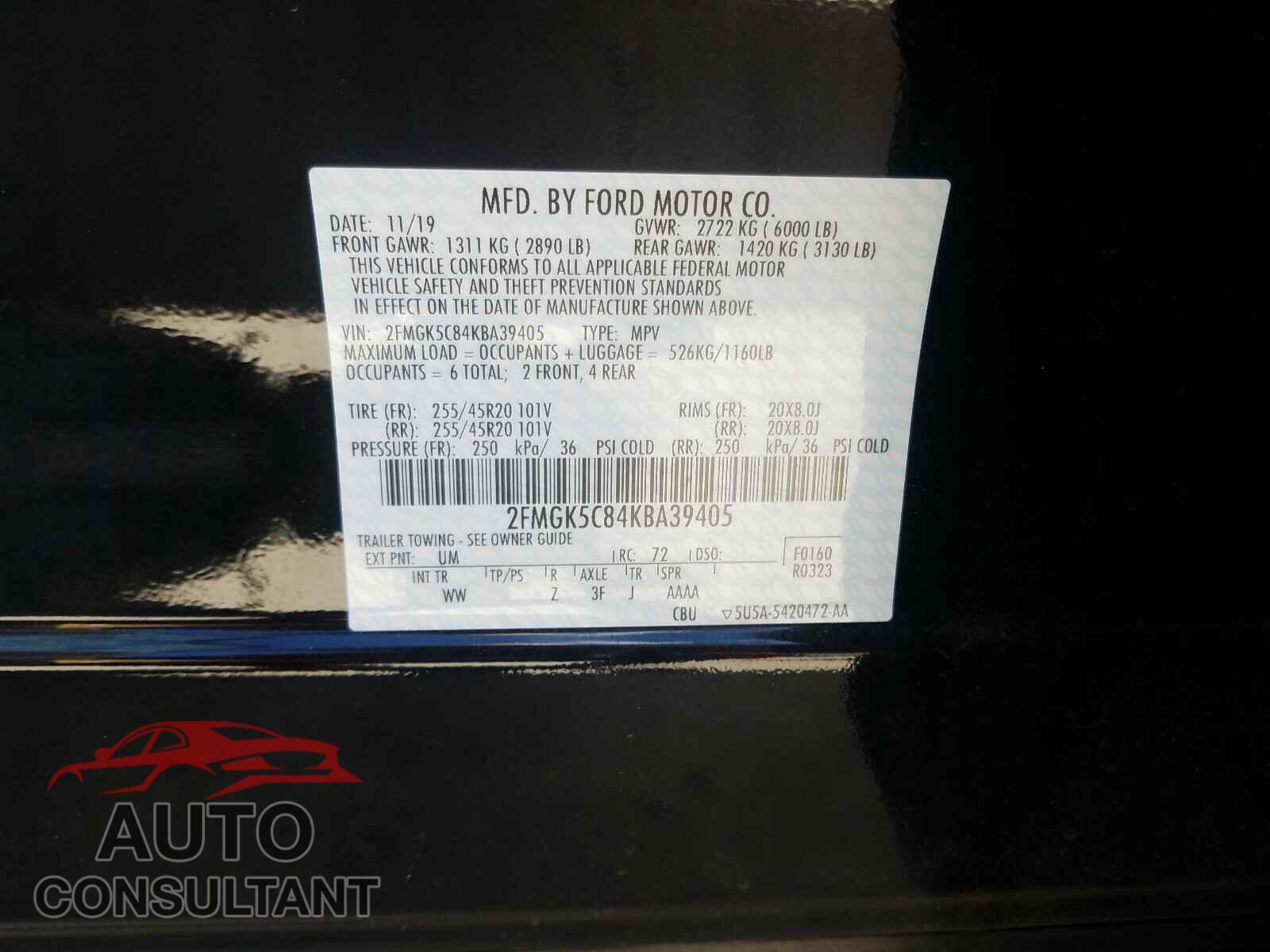 FORD FLEX 2019 - 2FMGK5C84KBA39405