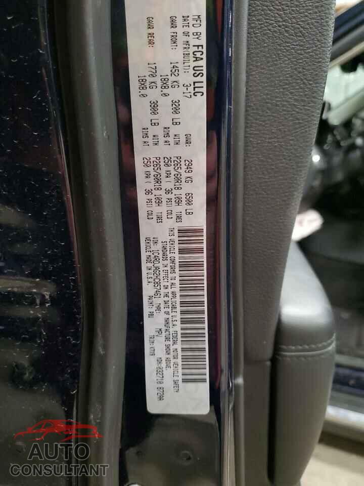 DODGE DURANGO 2017 - 1C4RDJAG2HC857461
