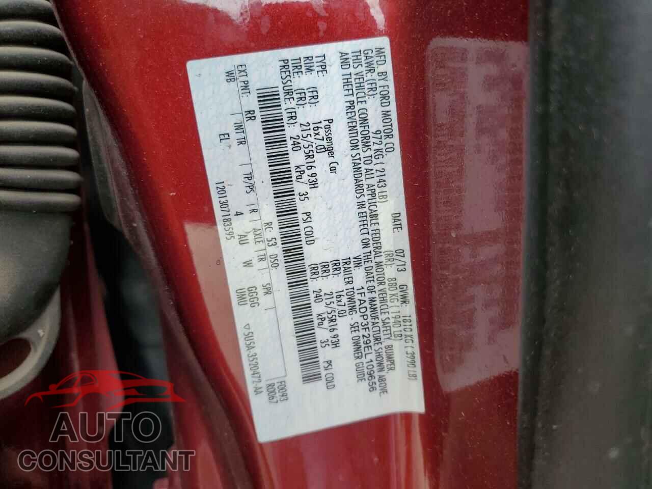 FORD FOCUS 2014 - 1FADP3F29EL109656