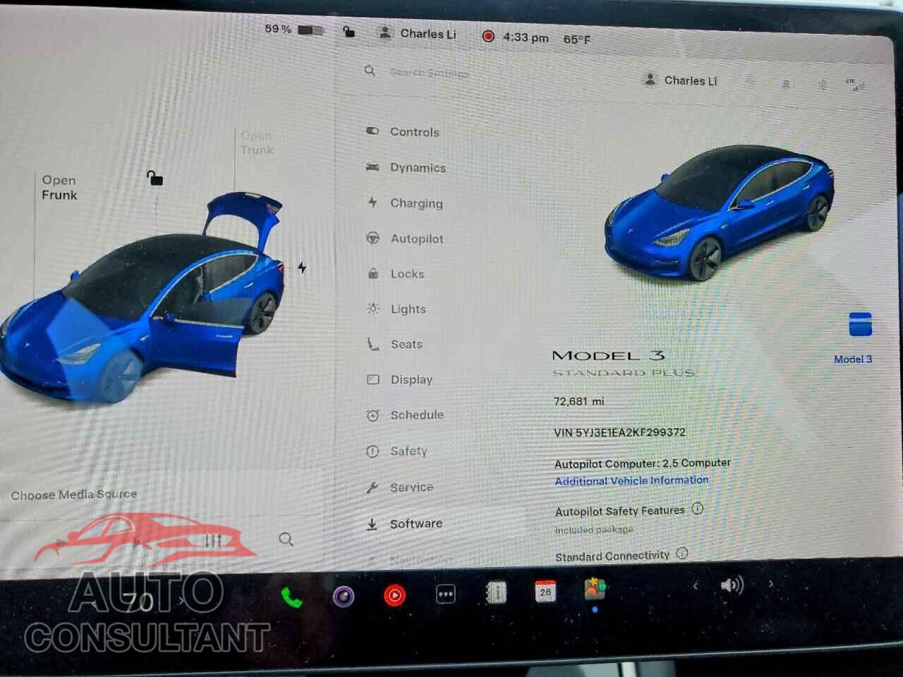 TESLA MODEL 3 2019 - 5YJ3E1EA2KF299372