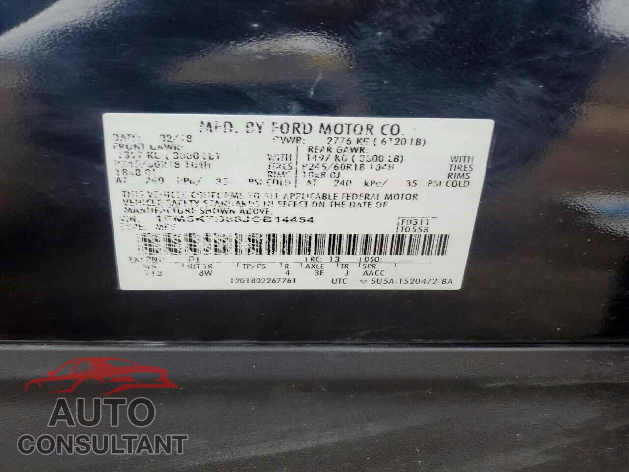 FORD EXPLORER 2018 - 1FM5K7D88JGB14454