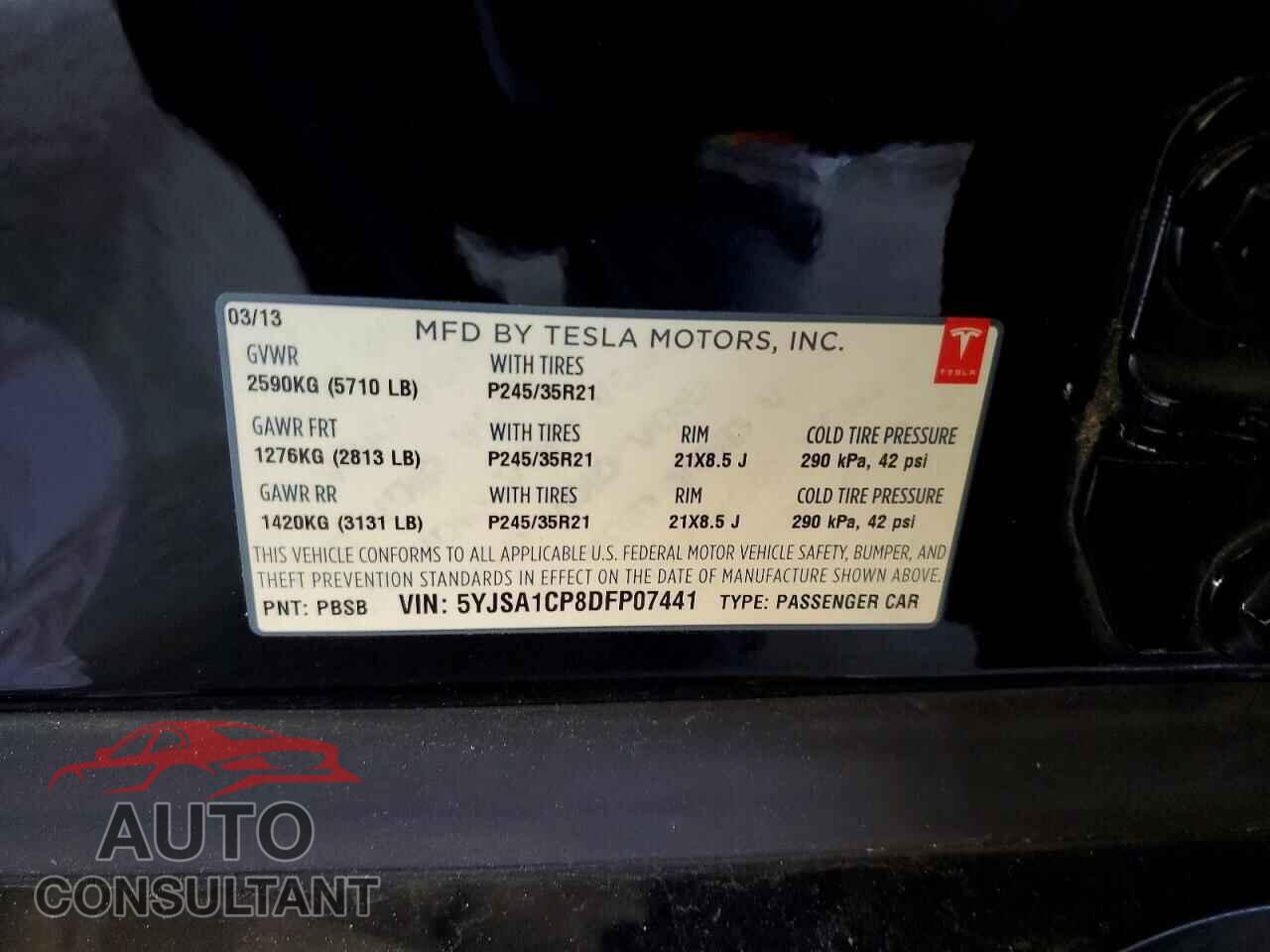 TESLA MODEL S 2013 - 5YJSA1CP8DFP07441