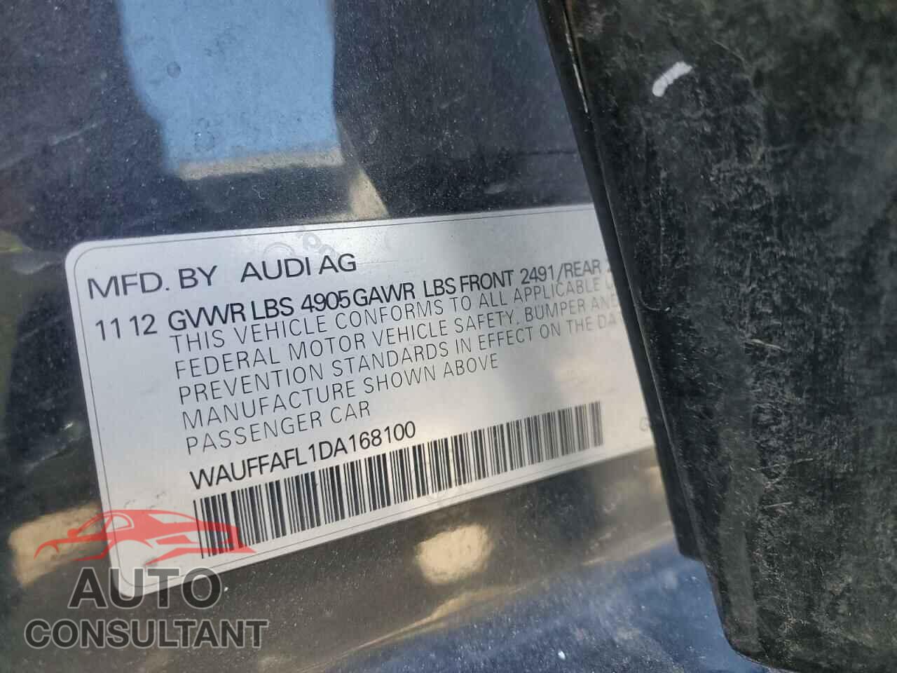 AUDI A4 2013 - WAUFFAFL1DA168100