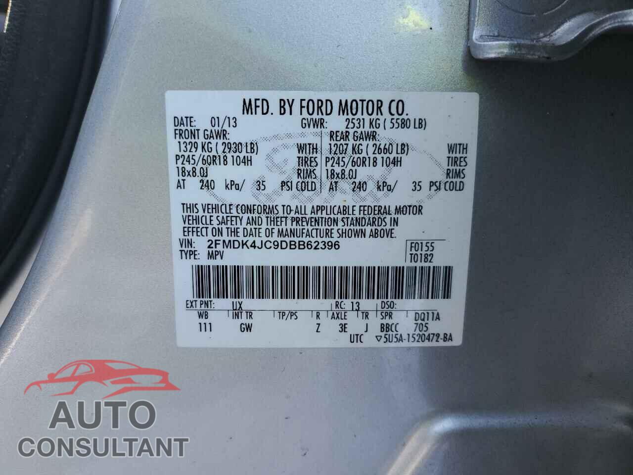 FORD EDGE 2013 - 2FMDK4JC9DBB62396