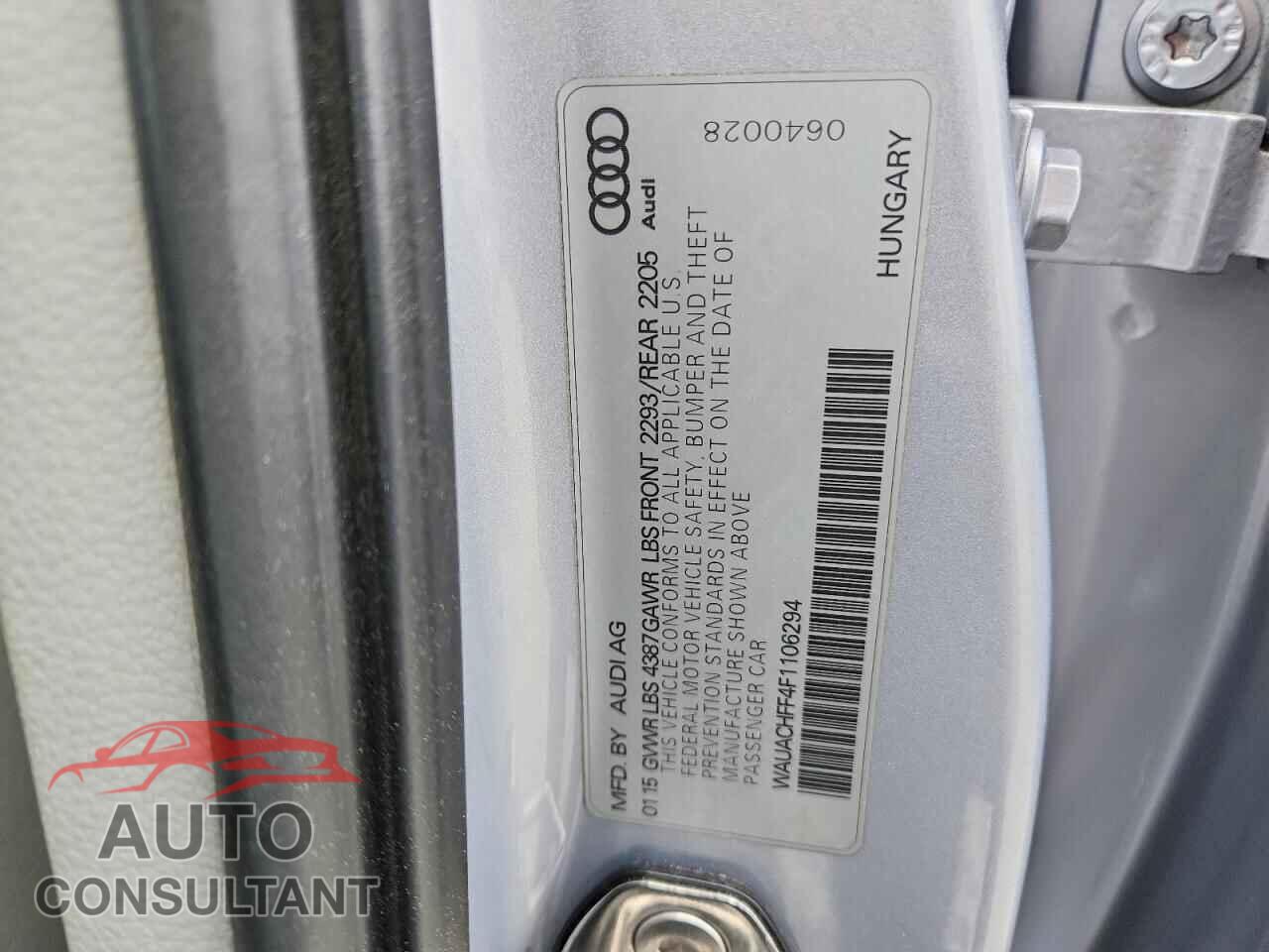 AUDI A3 2015 - WAUACHFF4F1106294