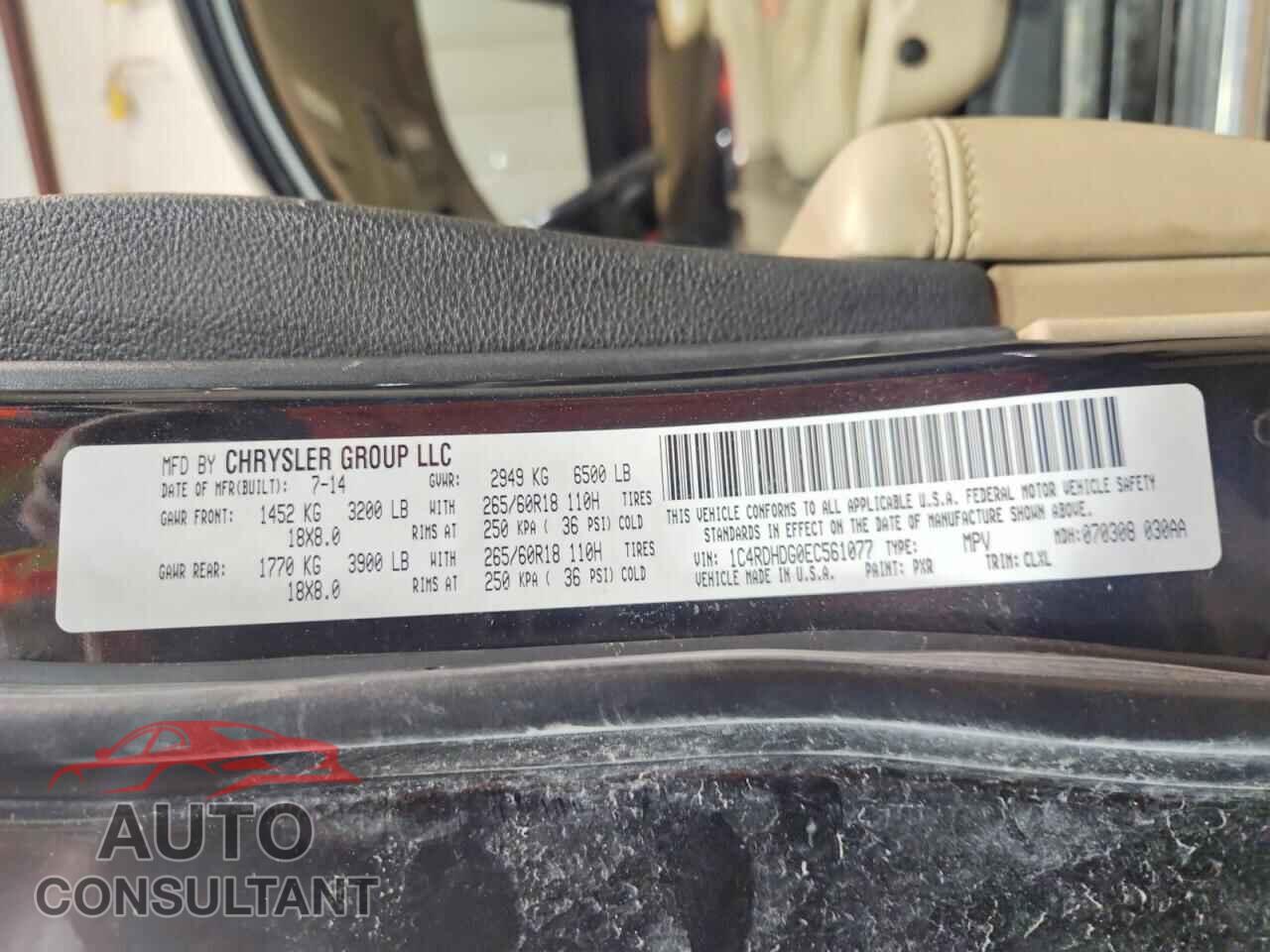 DODGE DURANGO 2014 - 1C4RDHDG0EC561077
