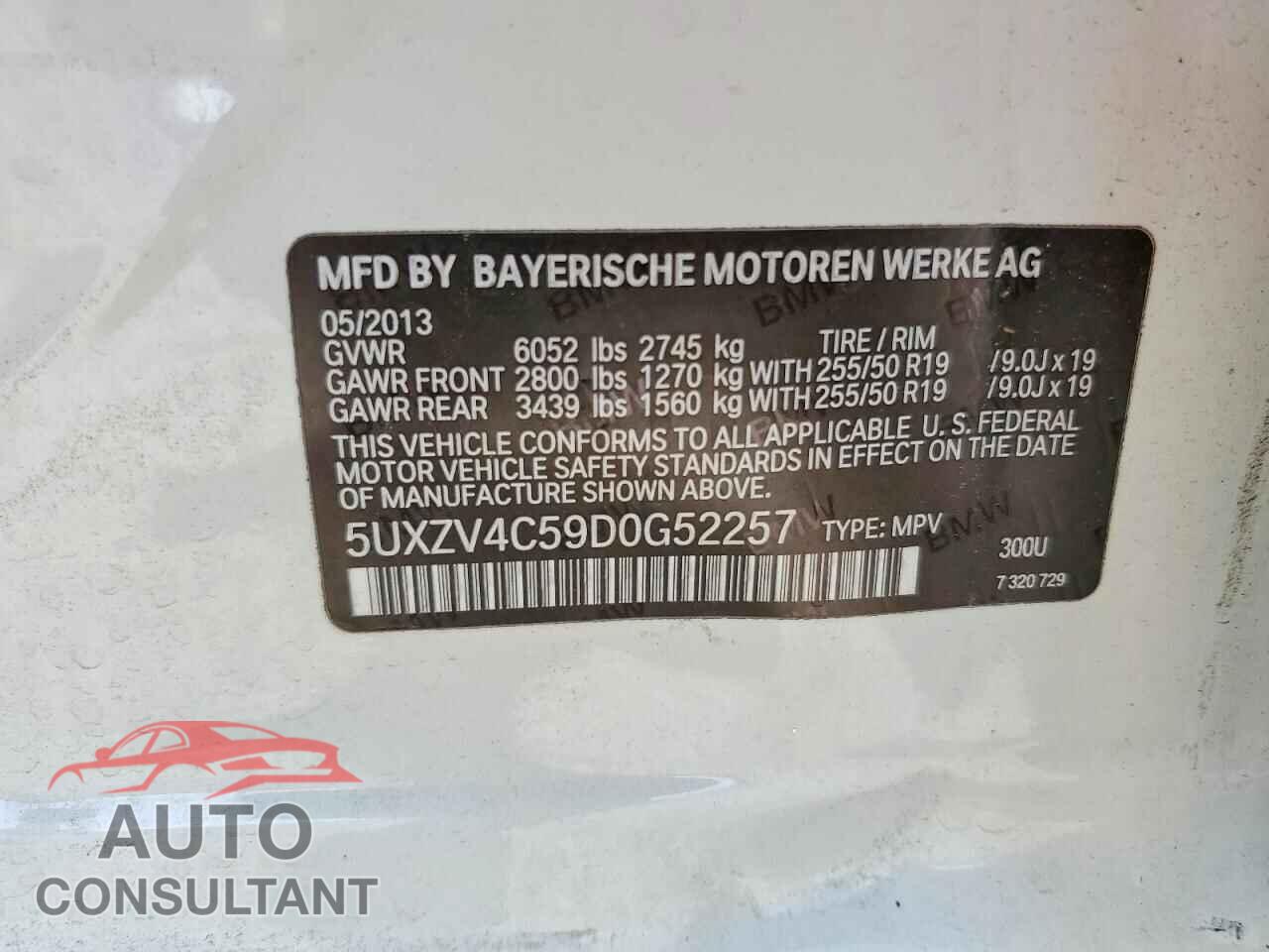 BMW X5 2013 - 5UXZV4C59D0G52257