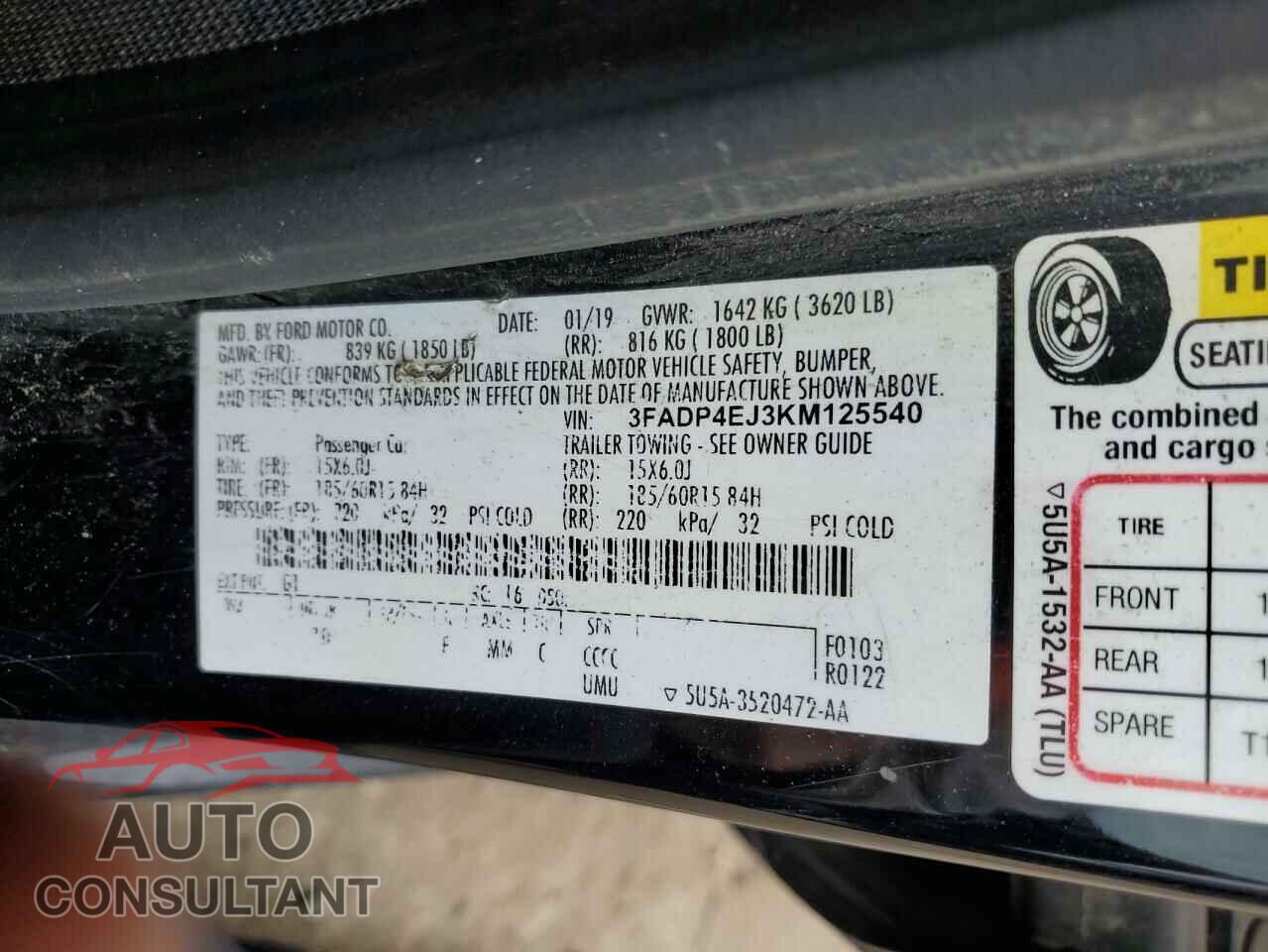 FORD FIESTA 2019 - 3FADP4EJ3KM125540