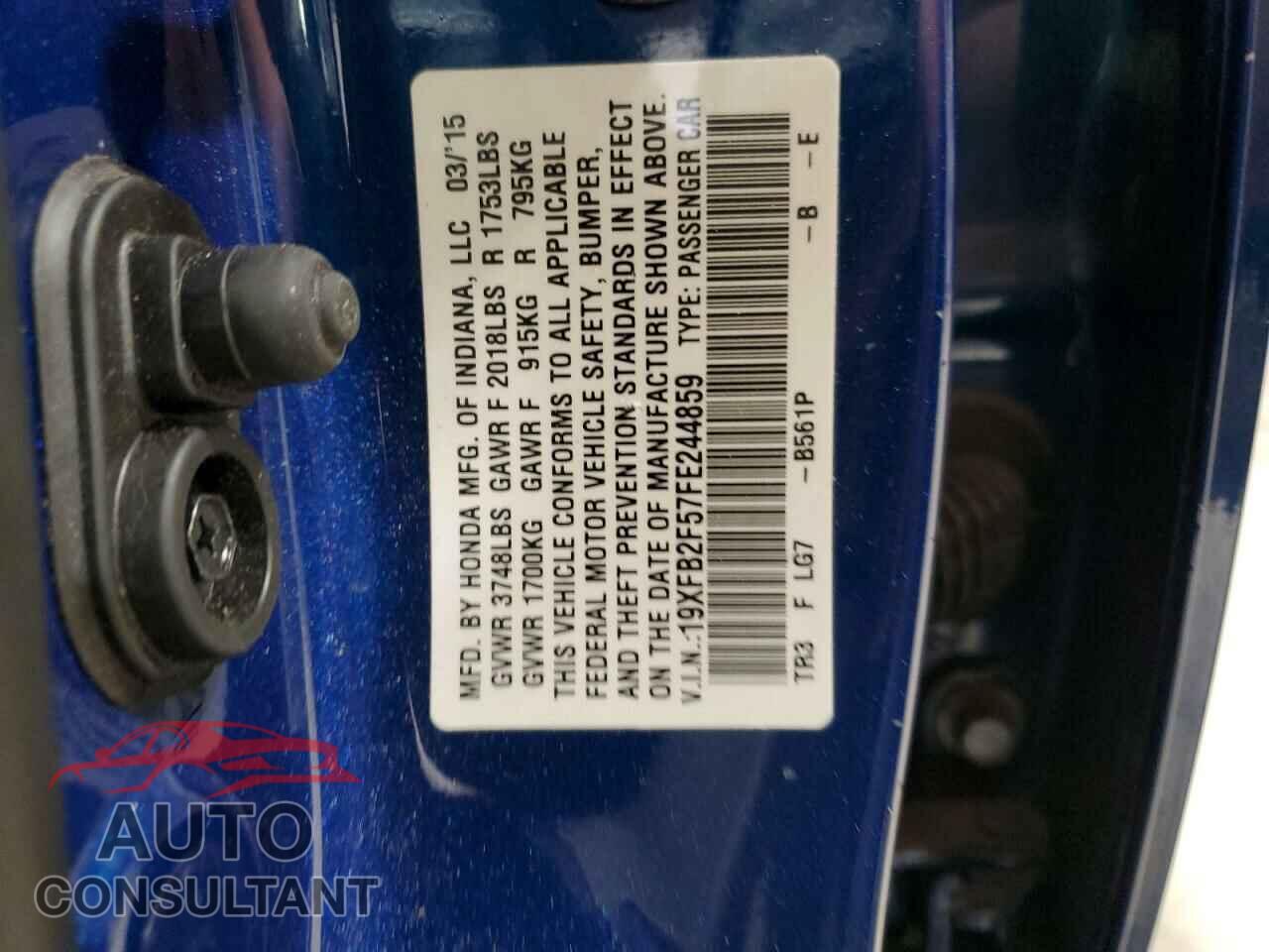 HONDA CIVIC 2015 - 19XFB2F57FE244859