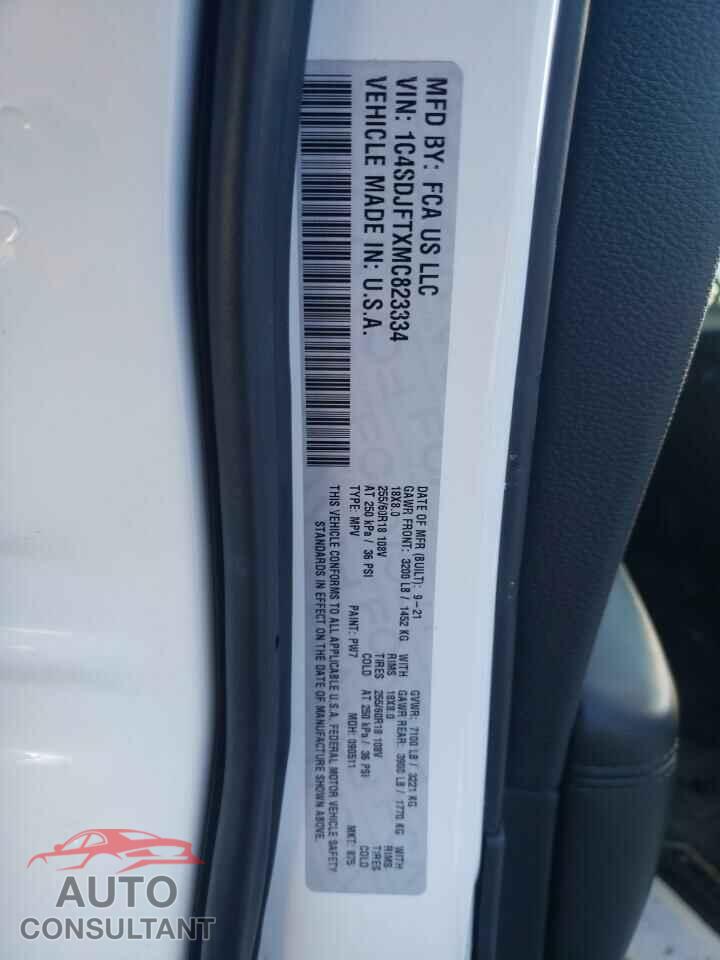DODGE DURANGO 2021 - 1C4SDJFTXMC823334