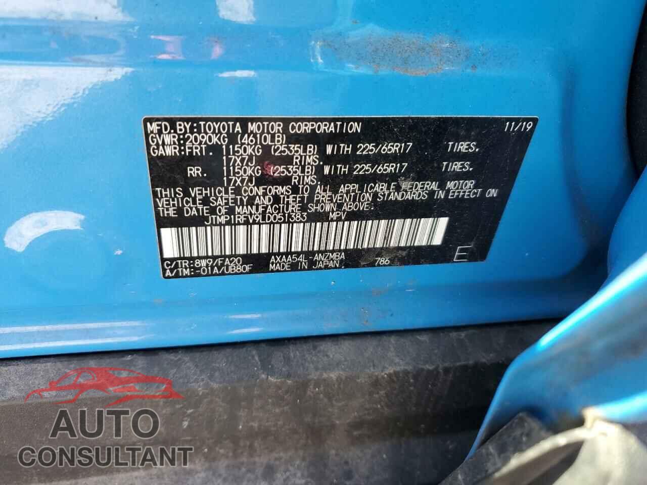 TOYOTA RAV4 2020 - JTMP1RFV9LD051383