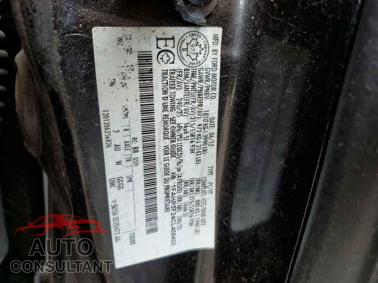 FORD FOCUS 2012 - 1FAHP3F24CL458433