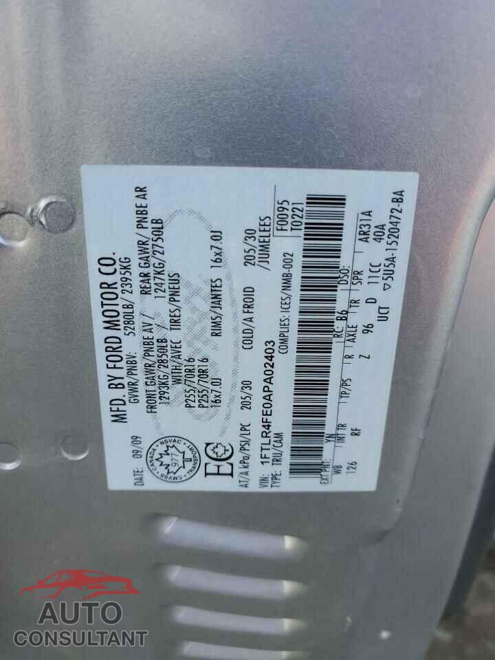 FORD RANGER 2010 - 1FTLR4FE0APA02403
