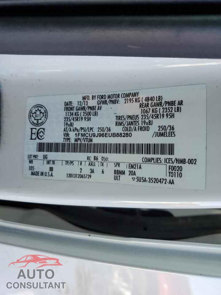 FORD ESCAPE 2014 - 1FMCU9J96EUB88280