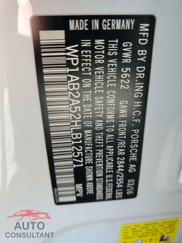 PORSCHE MACAN 2017 - WP1AB2A52HLB12571