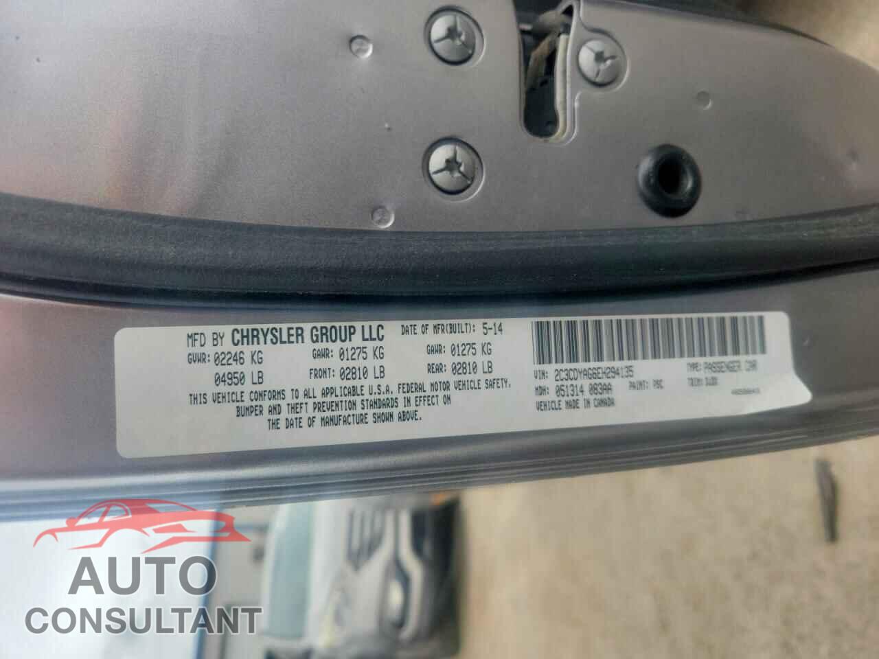 DODGE CHALLENGER 2014 - 2C3CDYAG6EH294135