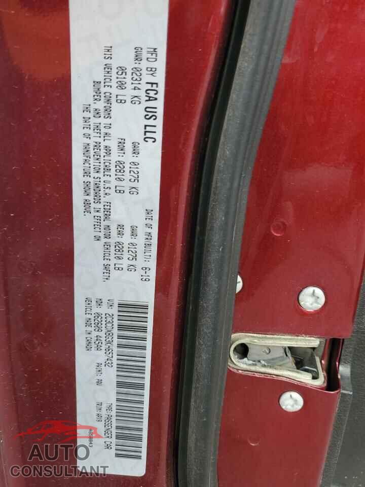DODGE CHARGER 2019 - 2C3CDXBG3KH657432
