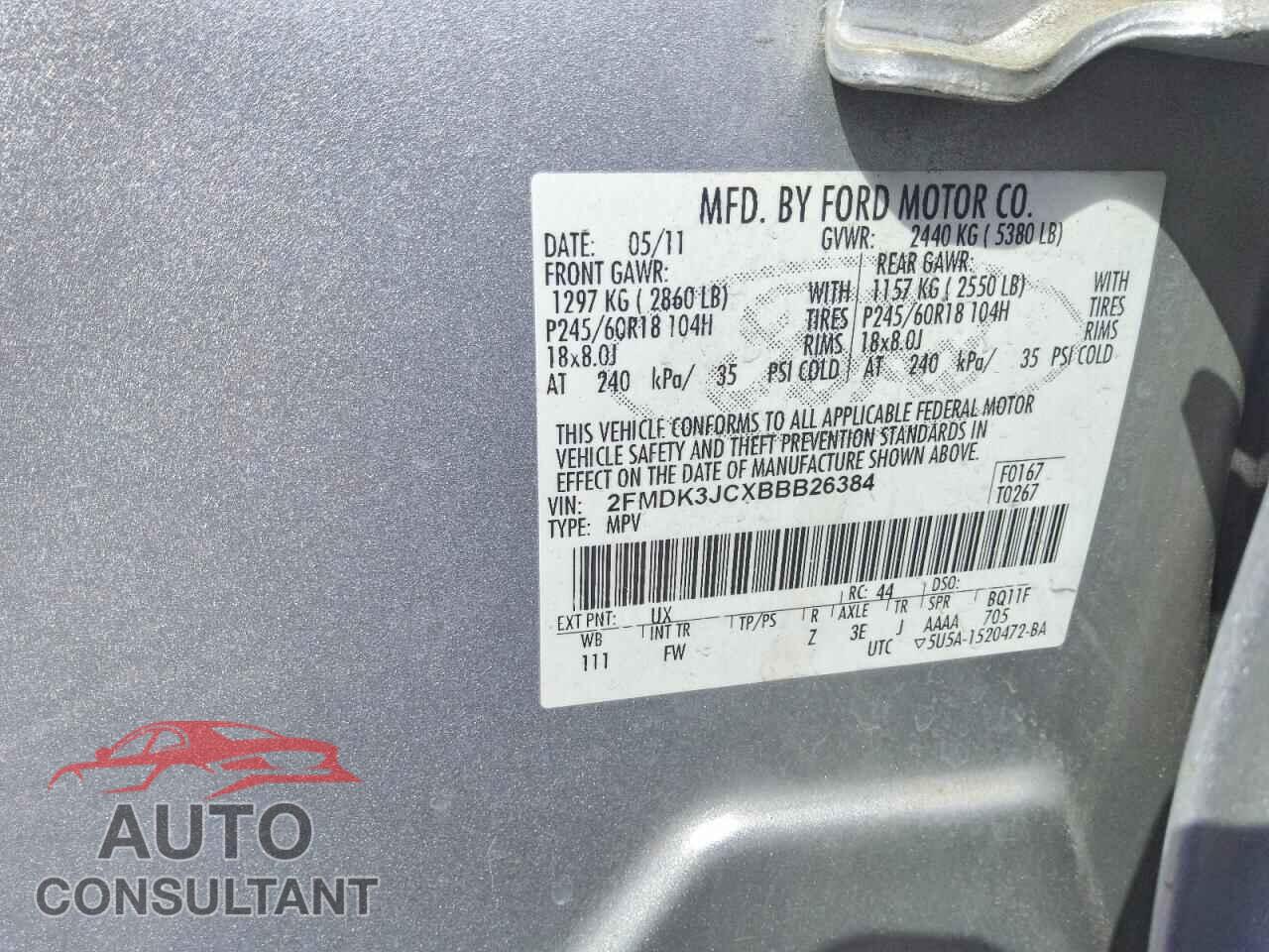 FORD EDGE 2011 - 2FMDK3JCXBBB26384