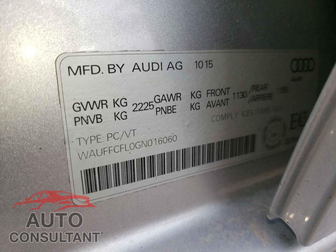 AUDI A4 2016 - WAUFFCFL0GN016060