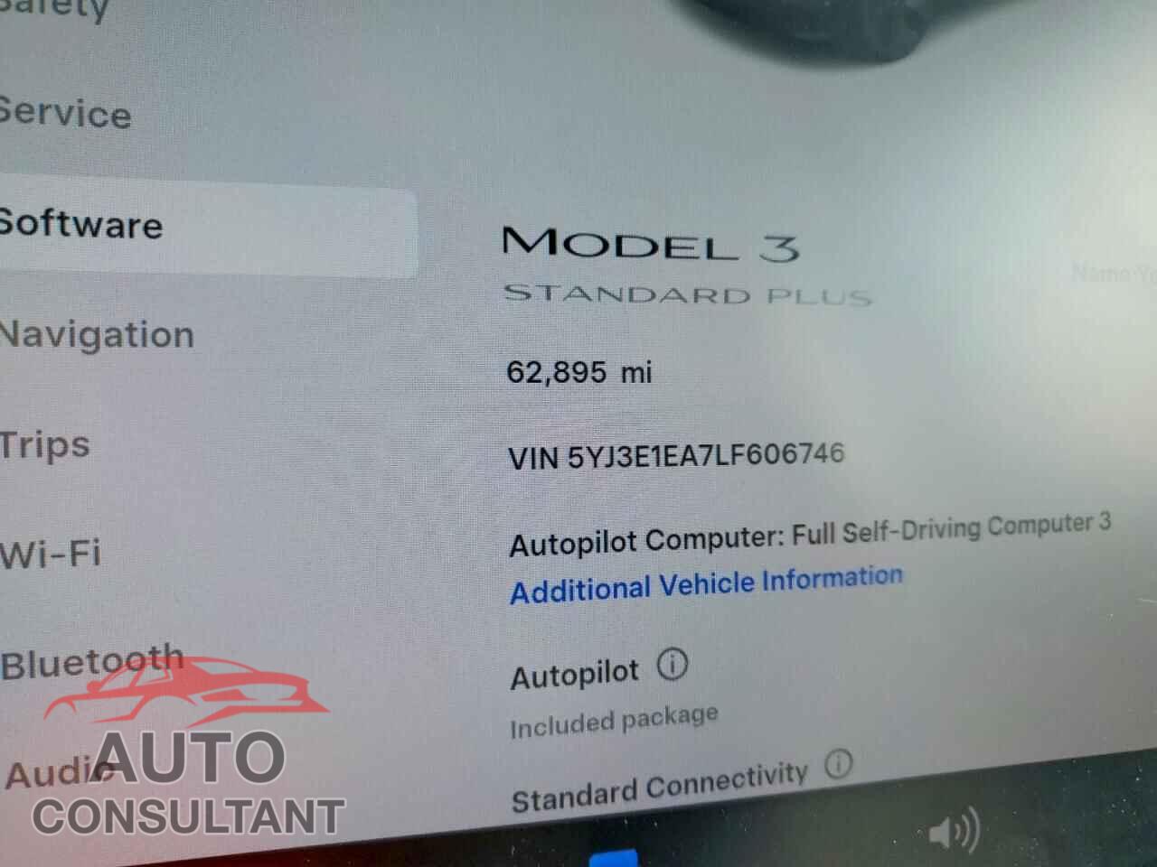 TESLA MODEL 3 2020 - 5YJ3E1EA7LF606746