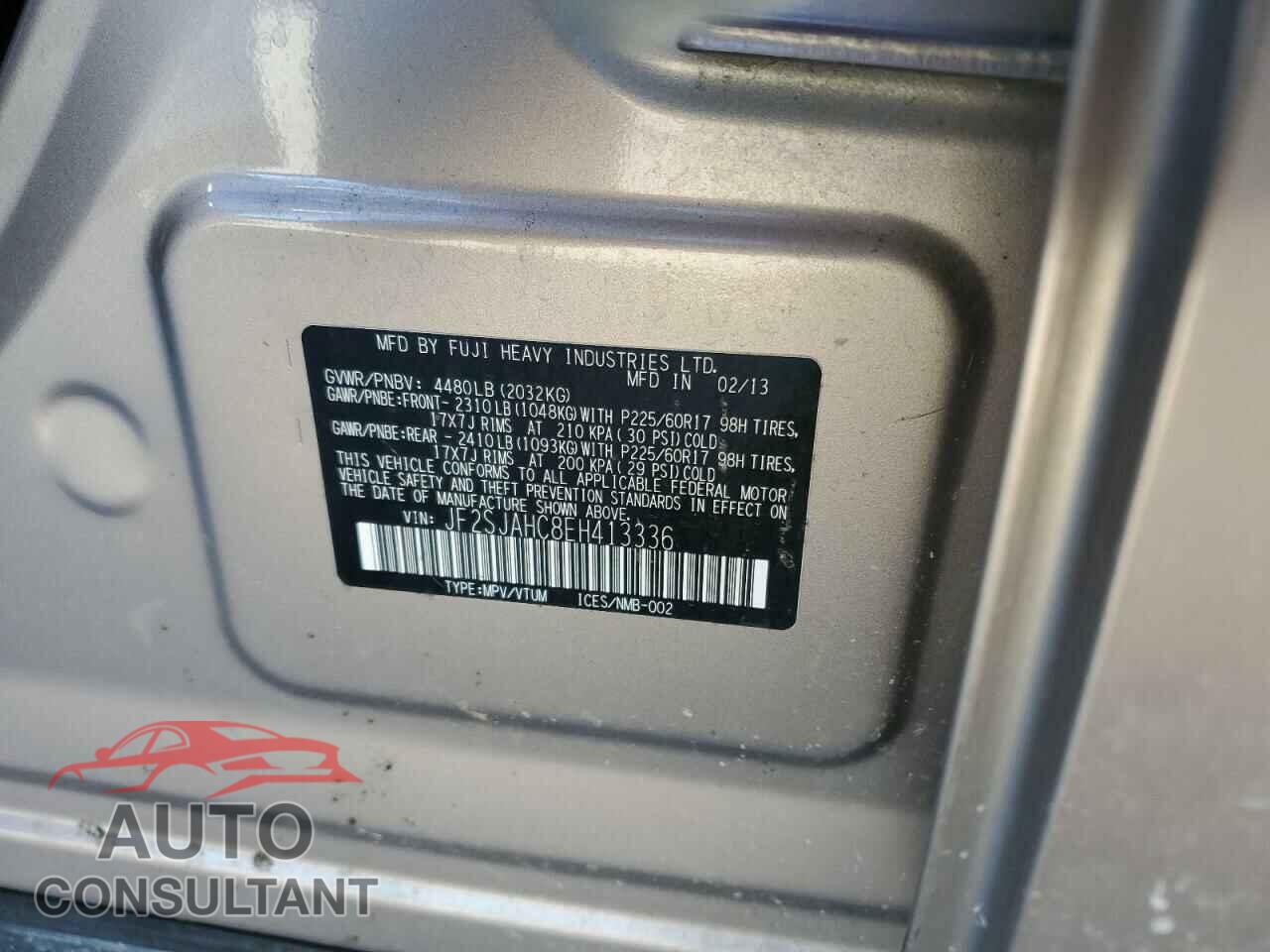 SUBARU FORESTER 2014 - JF2SJAHC8EH413336