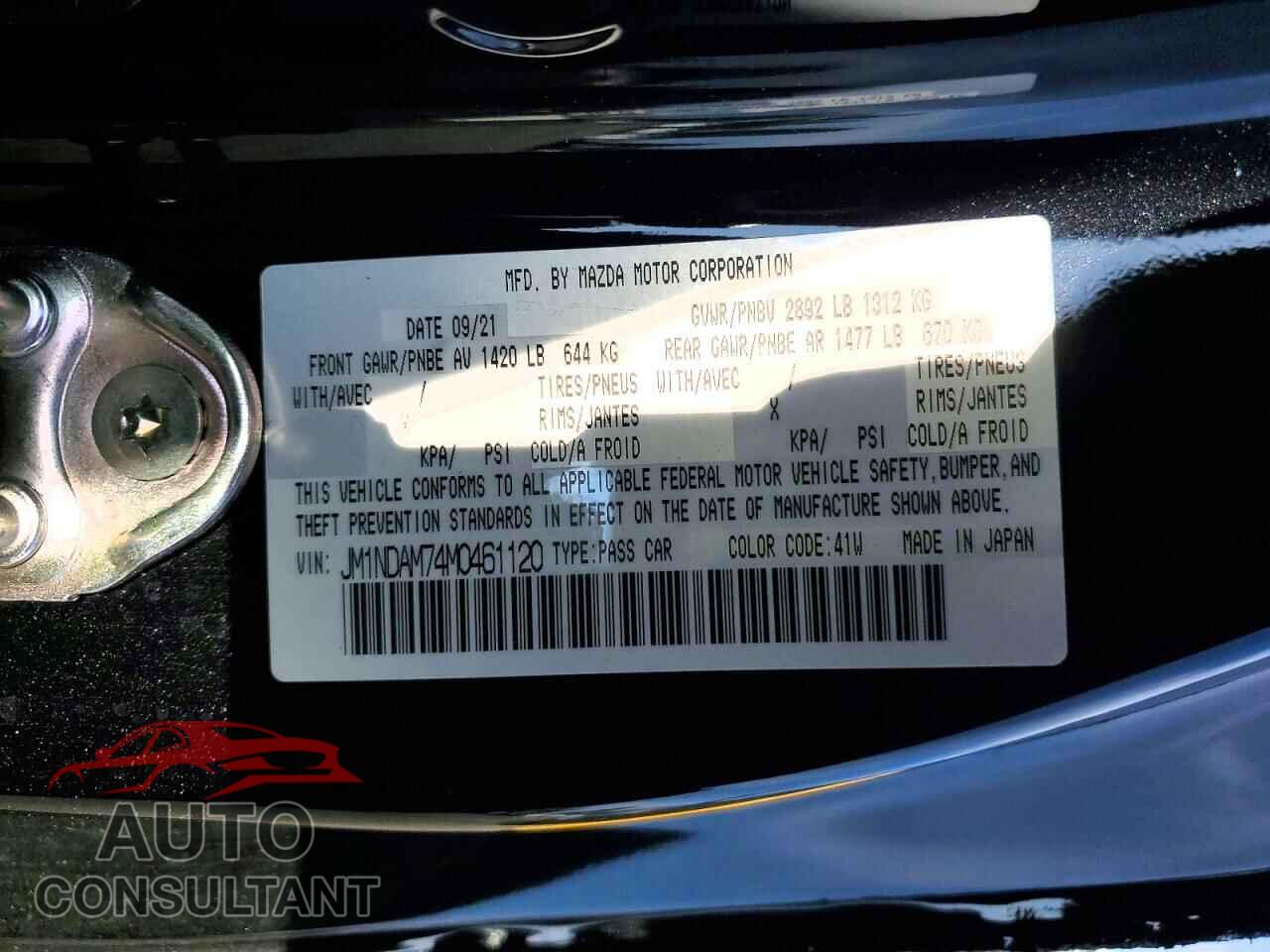 MAZDA MX-5 MIATA 2021 - JM1NDAM74M0461120